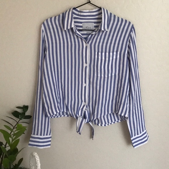 Rails Val Stripe Tie Front Crop - Picture 1 of 8
